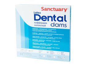 Изделие стоматологическое для изоляции полости рта, коффердам латексный (Latex Dental Dams), размер 152 мм*152 мм, синие, 36шт./уп., (плотные), Малайзия ("Sanctuary Health SDN. BHD.")