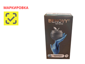 Перчатки Benovy смотр. нитрил неопуд. нестер. текст. голубые, M, 100 пар/упак., Китай (ООО "Бинови") M233H1