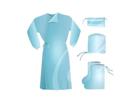 Комплект белья и одежды хирургический КХ-"Гекса"-01 одноразовый, стерильный  (халат, шапка-колпак, маска, бахилы высокие), Россия (Гекса-нетканые материалы)