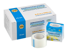 Лейкопластырь Leiko 2,5*500 см фиксирующий медицинский на полимерной основе с акриловым клеем, 12 катушек/упаковка, Китай (Jiangsu Nanfang Medical Co., Ltd.), 531026