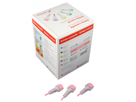 Ланцет атравматический Неонатал, лезвие 1,5 мм, глубина прокола 1,2 мм, розовый, 200 шт/упаковка, Германия (Sarstedt AG &Co.) 85.1019