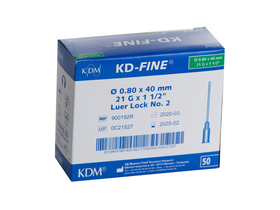 Игла инъекционная однократного примененения KD-Fine, размер 21G*1 1/2 (0,8*40 мм), 100 штук/упаковка, Германия (KD Medical GmbH Hospital Products) 900192