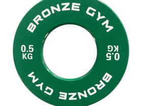 Диск калиброванный BRONZE GYM для пауэрлифтинга зеленый 0,5 кг