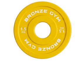 Диск олимпийский BRONZE GYM тяжелоатлетический желтый 1,5 кг