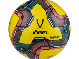 Мяч футзальный JOGEL Inspire №4, желтый/черный/красный