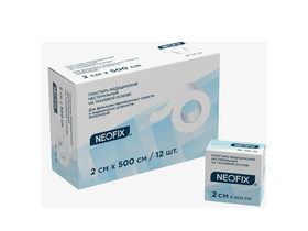 Пластырь медицинский "Neofix T-Plast" 2*500 см нестерильный, на тканевой основе, 12 штук/упаковка, Египет (Pharmaplast S.A.E.)