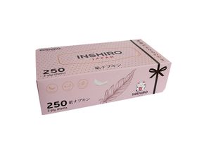 Салфетки бумажные INSHIRO, серия "SilkFlower" Elite collection двухслойные, 250 шт/упаковка, Китай SF402