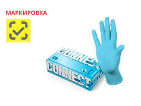 Перчатки Connect Ultra медицинские смотровые нитриловые, неопудренные, нестерильные, цвет голубой, размер L (8.5), 50 пар/упаковка, Китай ("Шаньдун Интко Медикал Продактс Ко., Лтд.")
