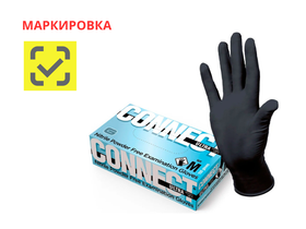 Перчатки Connect Ultra медицинские смотровые нитриловые, неопудренные, нестерильные, цвет черный, размер M (7.5), 50 пар/упаковка, Китай ("Шаньдун Интко Медикал Продактс Ко., Лтд.")